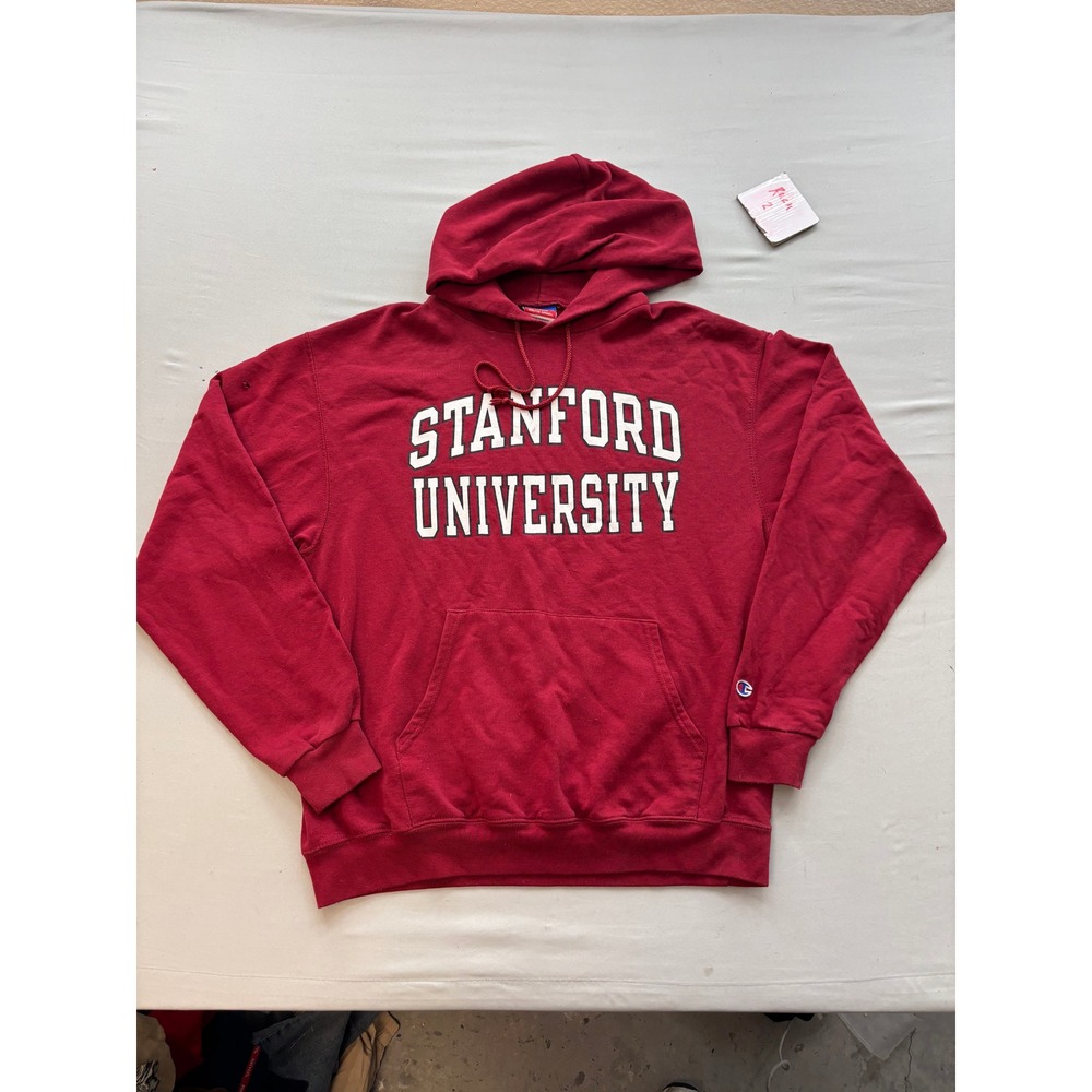 Champion Stanford University Hoodie Mens Large Red Collegiate Arch Logo Pullover